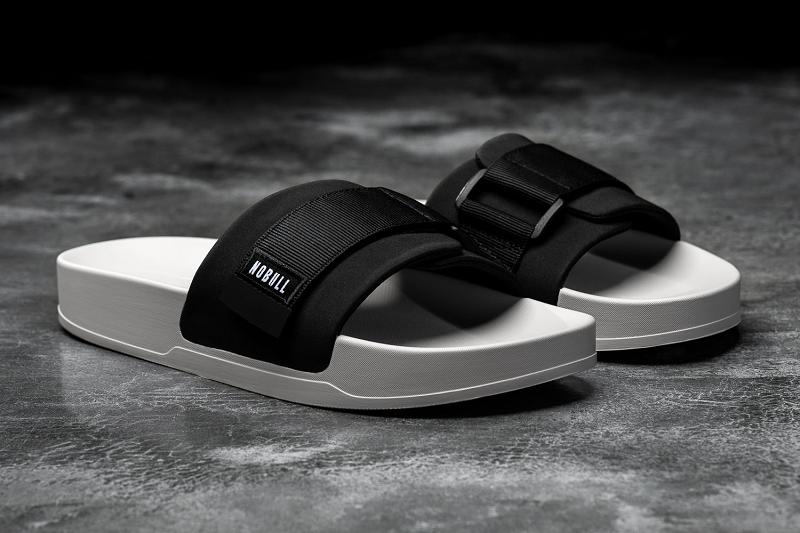 Women's Nobull Ivory Adjustable Slide Slides Black | SG A2783H